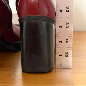 Tommy Hilfiger Vintage Y2K Red Leather Square Toe Block Heel Boots 8.5M Brazil thumbnail 7