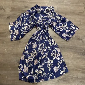 Natori Floral Silky Kimono Open Front With Self‎ Tie Robe Multicolor Size XS thumbnail 6