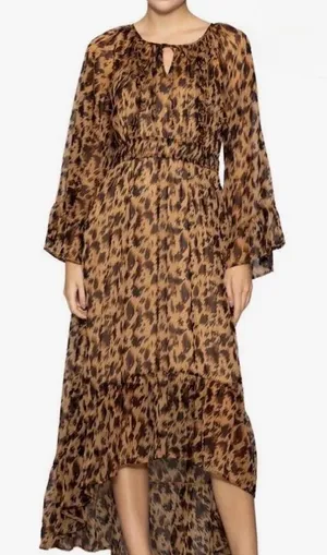 NWT Anthropologie Melloday Leopard Print High Low Maxi‎ Dress Size Medium Boho thumbnail 1