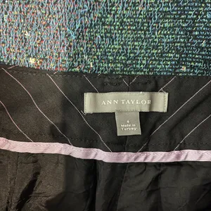 Ann Taylor Y2K Black Wide Leg Pinstripe Retro Pants Baggy SZ 4 High Rise Casual thumbnail 13