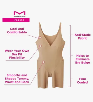 Women's Wear-Your-Own-Bra Body Shaper, Firm Control Shapewear, Open-Bust Shaper thumbnail 12