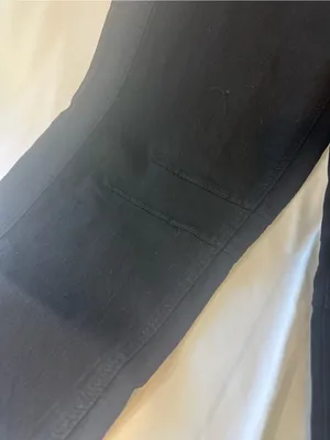 Womans Black barrel Denim Jeans Solid Button Fly 5 thumbnail 2
