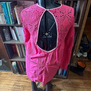 Greylin The Jetset Diaries barbiecore hot pink lace mini dress thumbnail 3