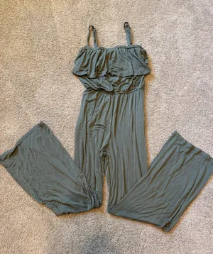 Blue Rain Olive Green Wide-Leg Ruffle Jumpsuit thumbnail 1