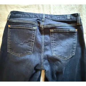 7 For All Mankind Jeans Womens Size 31 Blue Straight Leg Dark Wash Stretch Denim thumbnail 8