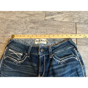 Real Ariat denim jeans Mid Rise Boot Entwined 28L 28 Long Bootcut Womens Cowgirl thumbnail 6