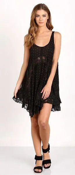 Free People Intimately She Swings Slip Chamise Lace Trim Boho Mini Dress – XS thumbnail 1
