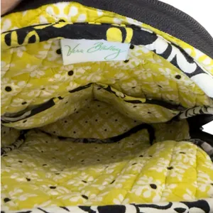 Vera Bradley Backpack Retired Baroque Yellow‎ Black Quilted Cotton Bag thumbnail 8