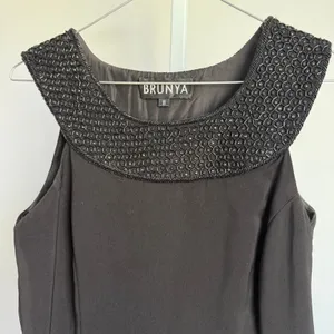 Brunya Black Maxi Dress Beaded Neckline‎ Sleeveless Formal Evening Gown Size 8 thumbnail 3