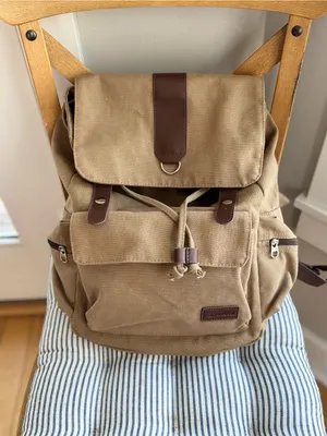 Bella Russo Tan Brown Nylon Drawstring Backpack thumbnail 13