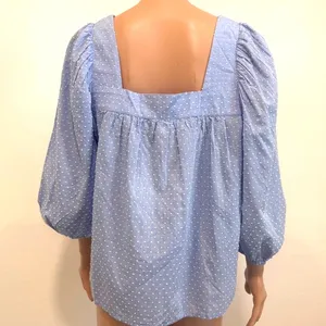 Caslon small square neck popover puff balloon sleeve 3/4 sleeve blouse TB 3084 thumbnail 8