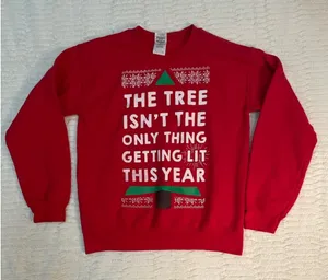 Gildan “The Tree Isn’t The Only Thing Getting Lit This Year” Christmas Sweater thumbnail 1