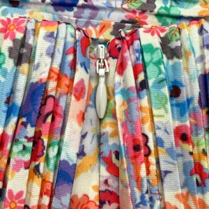 Amanda Uprichard Floral Pleated Romper Tie Shoulder Square Neck Multicolor M thumbnail 8