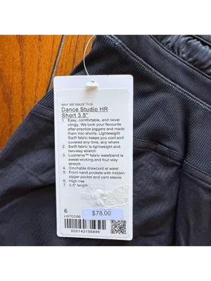 Lululemon Dance Studio Short High Rise 3.5” Black Size 6 NWT thumbnail 3
