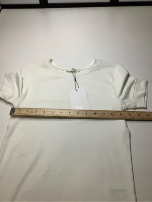 Zara Women’s Off White Short Sleeve Crewneck Tee Size M NWT Classic Wardrobe thumbnail 4