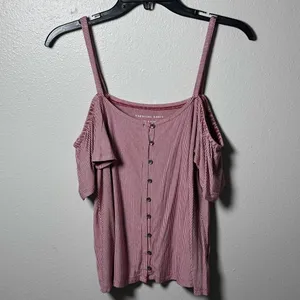 American Eagle Off Shoulder Stripe Top Blouse Soft &‎ Sexy Size XS thumbnail 3