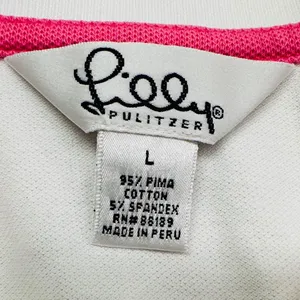 Lilly Pulitzer Womens Sleeveless Pima Cotton Polo Shirt White L Tennis Golf‎ Vtg thumbnail 5