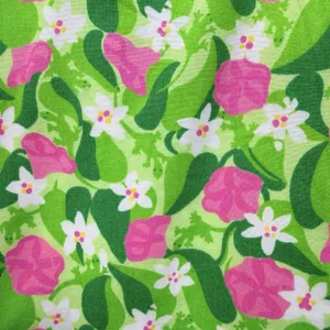 Lilly Pulitzer Pink Green Floral Sleeveless Cotton Dress Size 8 Vintage thumbnail 4