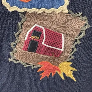 VTG Sharon Young Barn Fall Design Sweater Cardigan Sz Medium Cottagecore thumbnail 3