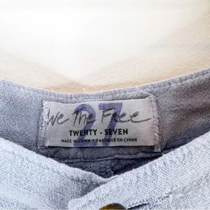 NWT Free People Faded Love Linen Blend High‎ Waist Pants Women's Size 27 Blue thumbnail 6