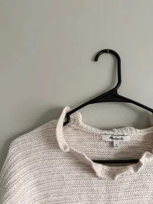 Madewell creme ruffle sweater  thumbnail 2
