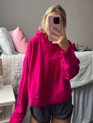 Old Navy Pink Oversized Cropped Hoodie thumbnail 1