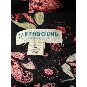 Earthbound Trading Dark Moody Floral Boho Bohemian Gauzy Maxi Skirt Size Large thumbnail 5