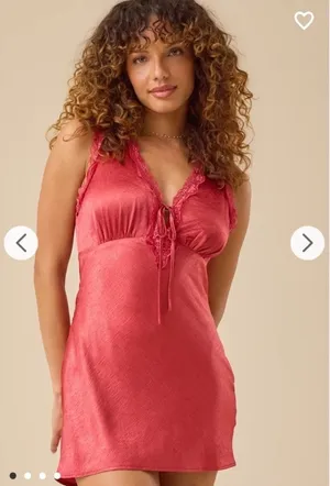 Altar'd State Blakely Dusty Red Satin Lace Mini Dress Size Large thumbnail 4