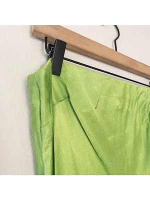 Bec + Bridge Moon Dance Strapless Dress 10 Sweet Pea Green Satin Cutout Draped thumbnail 9