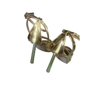 Steve Madden Gold Strappy Square Toe Metallic Party Heels Sandals Size 8‎ thumbnail 7
