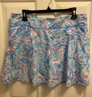 Lilly Pulitzer Luxletic Skort Skirt Size 12 Activewear Golf Tennis Blue Pink thumbnail 1