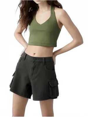 PacSun Mid Rise Cargo Shorts Forest Green NWT Size 28 thumbnail 1