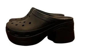 Crocs Black Siren Platform Clogs Chunky Heel Women’s Size 13‎ Goth Y2K thumbnail 1