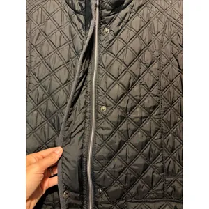 Lucky Brand Black Quilted Jacket Full Button + Snaps Pockets Lined Size XXL thumbnail 5