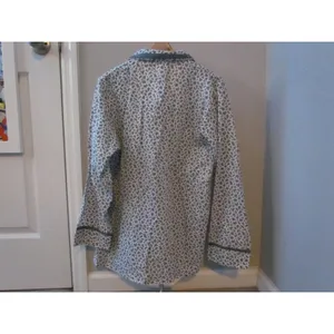 Vintage Andhurst Pajama Top Medium White Blue‎ Paisley Button Front Loungewear thumbnail 2
