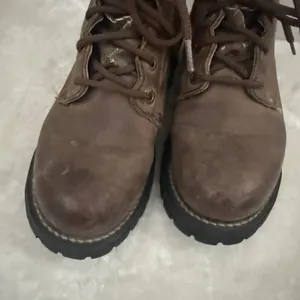 Skechers Womens 8.5 Combat Boots Brown Leather Chunky Biker Grunge Y2K thumbnail 9