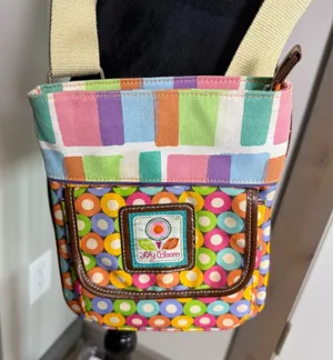 Lily Bloom Crossbody Purse Shoulder Bag‎ Colorful Geometric Accent Flap Pocket thumbnail 1