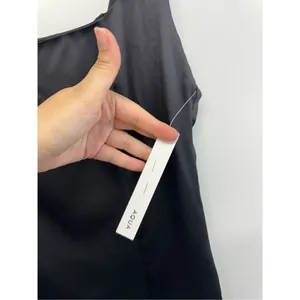 AQUA Mini‎ Satin Dress Size Large Black Square Neck Sleeves Exclusive NWT thumbnail 6