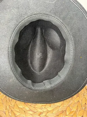 WR Black Felt Western Hat Fedora Mountain Forest hand Etching Cowboy Brown Band thumbnail 7