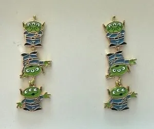 Disney Pixar x Baublebar Toy Story Alien Drop‎ Earrings Green Blue Enamel New thumbnail 1