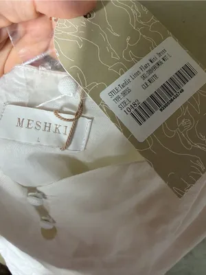 New Meshki Tandie Linen Flare Mini Dress White Size Large thumbnail 7