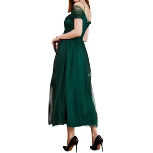 SheIn Mesh Cold Shoulder Ankle Length A-Line Dress in Green, Size S​⁠​ thumbnail 2