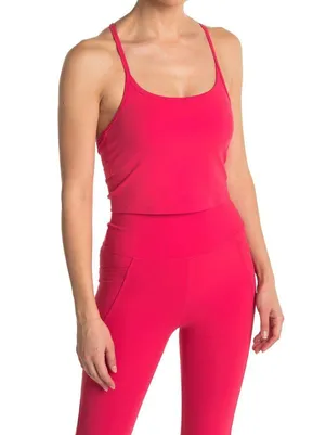 Nordstrom X BY GOTTEX Cropped Cami Tank in Hot Pink Size X-Small thumbnail 1