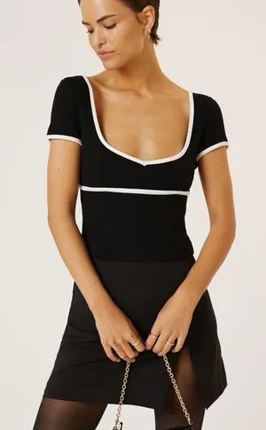 Anthropologie MAEVE Sweetheart ponte top thumbnail 1