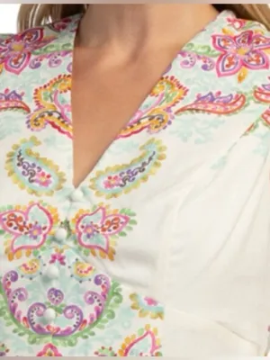 Anthropologie Ciebon White Embroidered V-Neck Shift Dress Floral Sleeveless Sm thumbnail 3