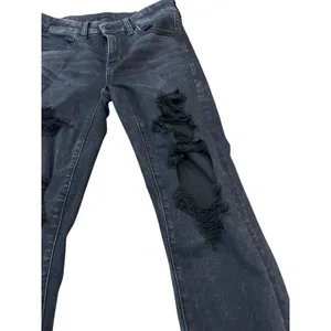 American Eagle Distressed Skinny Jeans Black Ripped High Waisted Womens Size 4 thumbnail 4