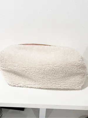 Lululemon Feeling Ready Mini Pouch Fleece Sherpa Bag Cream thumbnail 5
