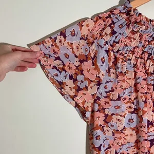 Madewell Smocked Mock Neck Top in Floral Breeze thumbnail 4