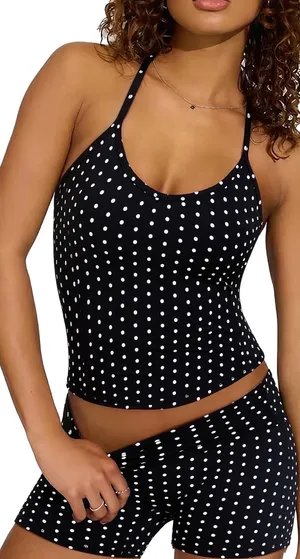 Polka Dot Workout Set Black thumbnail 1