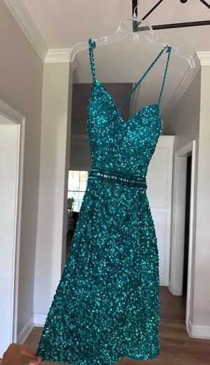 Green Sequin Homecoming Dress Size 2 thumbnail 5